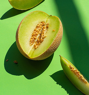 honeydew melon sliced green background frostedfusions
