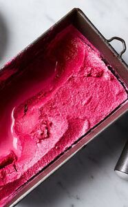 What's the most popular ice cream flavour image 3 jpeg magenta coloured beetroot ice cream in tray angled  frosted fusions