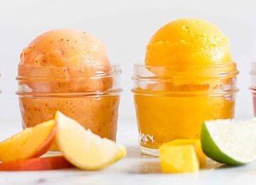 Sensational Sorbet A Guide to Making Homemade Zingy Delights featured jpeg 4 refreshing sorbets with fresh fruit lined up frosted fusions