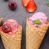 Gelato-Delights-How-to-make-Irresistible-Homemade-Gelato-with-Ease-Featured-image-632x2000w-six-cones-with-gelato-scoops-with-corresponding-fruit-pieces-black-background-frosted-fusions