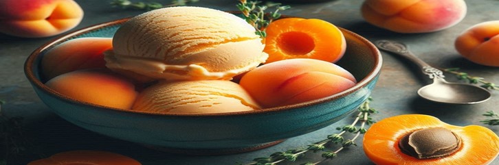 Homemade-Apricot-and-Thyme-Ice-Cream-Recipe-updated-feb25-featured-image-637x1920w-bowl-of-apricot-ice-cream-with-fresh-apricots-and-thyme-Frosted-Fusions
