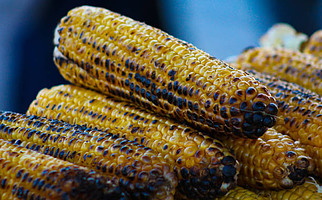 A Cornucopia of Flavours Homemade Sweet Corn Ice Cream image 5 pile of charred sweet corn frosted fusions