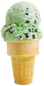 Chill Out with Homemade Mint Chocolate Chip Ice Cream image 1 mint choc chip ice cream in cone white background frosted fusions
