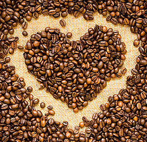 The Perfect Brew Homemade Coffee Ice Cream image 3 pile of coffee beans shaped into a heart frosted fusions