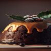 Christmas-Pudding-But-Not-As-You-Know-it-featured-image-200x600w-christmas-pudding-topped-with-holly-leaves-christmas-decorations-surrounding-and-brandy-butter-topping-frosted-fusions