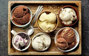 Easter Treats Reinvented Hot Cross Buns And Homemade Ice Cream image 6 selection of different flavoured ice creams frosted fusions