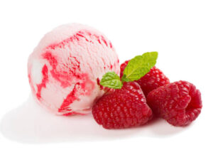 Homemade-Raspberry-Ripple-Ice-Cream-A-Deliciously-Fruity-Treat-image-1-scoop-of-raspberry-ice-cream-with-fresh-raspberries-white-background-frosted-fusions