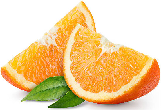 Tiger Tail Ice Cream The Sweet And Bold Canadian Classic image 1 orange segments with gren leaves white background frosted fusions