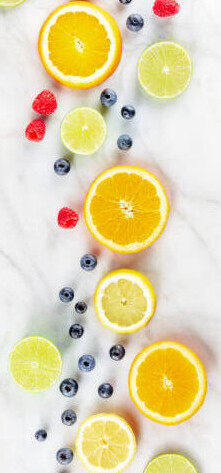 Homemade Sangria Ice Cream A Taste Of Spain image 1 slices of citrus fruits along with berries scattered frosted fusions