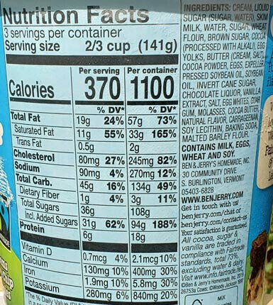 The Ice Cream And Sugar Debate image 3 popular brand list of ingredients frosted fusions