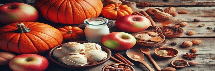 Cosy-Homemade-Ice-Cream-And-Seasonal-Recipes-To-Welcome-Autumn-featured-image-637x1920w-pumpkins-apples-cinnamon-and-a-bowl-of-ice-cream-frosted-fusions
