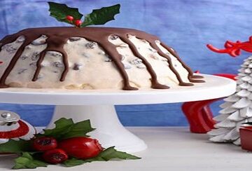 20-Festive-Winter-Ice-Cream-Recipe-Ideas-featured-image-cropped-207x620w-ice-cream-christmas-pudding-with-chocolate-suace-drizzled-and-festive-decorations-frosted-fusions