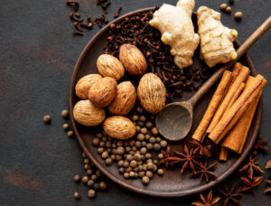 Homemade-Roasted-Chestnut-Ice-Cream-Recipe-image-7-selection-of-spices-cinnamon-ginger-nutmeg-and-cloves-frosted-fusions