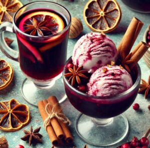 mulled-wine-homemade-ice-cream-recipe-image-5-bowl-of-mulled-wine-ice-cream-with-cinnamon-sticks-cloves-orange-slices-and-glass-of-mulled-wine-frosted-fusions