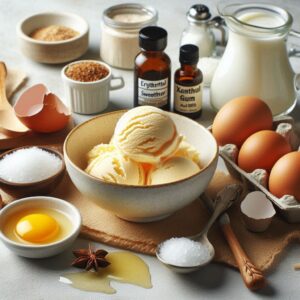 Easy-Homemade-Keto-Ice-Cream-–-A-Delicious-Low-Carb-Recipe-image-1-bowl-of-keto-vanilla-ice-cream-with-keto-friendly-ingredients-Frosted-Fusions