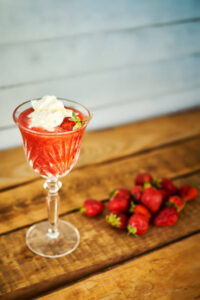 Love-At-First-Scoop-–-Valentines-Ice-Cream-Recipe-Ideas-image-2-champagne-flute-with-strawberry-sorbet-Frosted-Fusions