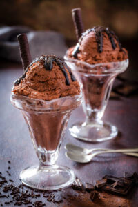 Classic Fudge Meets Chocolate Fudge Ice Cream – Trendy Nostalgia image 3chocolate fudge ice cream sundae with fudge bars and chocolate sauce drizzled Frosted Fusions