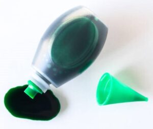 Mint-To-Be-Shamrock-Shake-Ice-Cream-Recipes-For-St.-Patricks-Day-image-9 vile of green food colouring-Frosted-Fusions