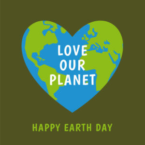 An Earth Day Inspired Zero-Waste Homemade Ice Cream Using Potatoes image 1 heart shaped earth with Love our planet Happy Earth Day sign Frosted Fusions