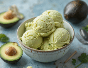 Beyond Vanilla, 13 Unique Ice Cream Flavours To Try This Summer image 3bowl of avocado ice cream with fresh avocado to the side Frosted Fusions Beyond Vanilla, 13 Unique Ice Cream Flavours To Try This Summer image 3bowl of avocado ice cream with fresh avocado to the side Frosted Fusions