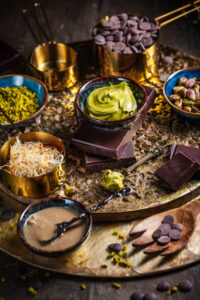 Celebrate Eid With A Viral Dubai-Style Pistachio Chocolate Ice Cream image 3 all the ingredients for Dubai chocolate pistachios chocolate Frosted Fusions