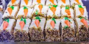 Easy No-Churn Easter Ice Creams – Festive Fun For All Ages image 3 carrot cake lined upo with mini candied carrots Frosted Fusions