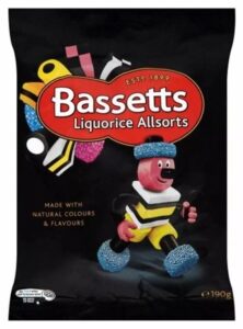 National Liquorice Day – Meets A Bold, Homemade Ice Cream image 3 packet of Bassetts Liquorice Allsorts with Bertie on the front Frosted Fusions