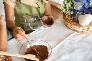 The Easter Ice Cream Egg Illusion A Fun Unexpected Easter Treat Image 6 making chocolate Easter Egg in moulds Frosted Fusions