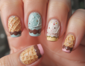 Ice-Cream-Nails-The-Sweetest-Trend-Of-The-Summer-image-10-waffle-cone-nails-Frosted-Fusions
