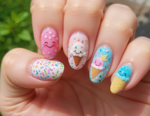 Ice-Cream-Nails-The-Sweetest-Trend-Of-The-Summer-image-11-smiley-faces-nails-Frosted-Fusions