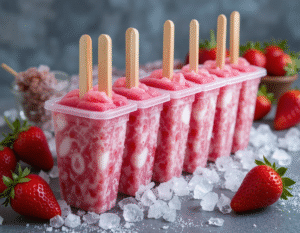 Strawberry Fields To Freezers – Summer’s Best Strawberry Frozen Dessert Recipes Image 7 selection of strawberry desserts ice cream froyo lollies and fresh strawbs Frosted Fusions