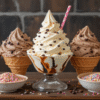 Sundae Funday – Your Guide To Creating A DIY Ice Cream Bar At Home featured image 637x1920w selection of ice cream sundaes with sprinkles choc chips and crushed nuts Frosted Fusions