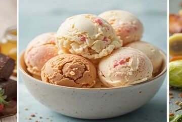 Sweet & Savoury Ice Cream – Unlikely Combos That Totally Work Featured image 637x1920w choco strawbs one side ice cream in the middle and bacon and brussels the other side Frosted Fusions