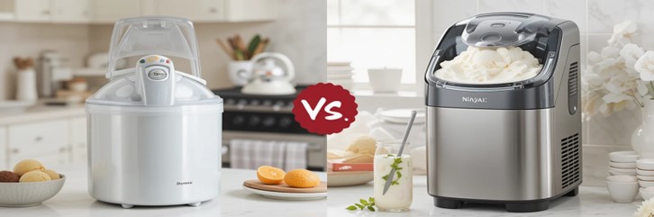 Budget Vs Premium Ice Cream Makers – Which One Is Best For You Featured Image 637x1920w two ice cream makers side by side one budget one premium Frosted Fusions