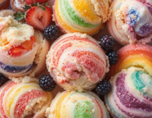 Celebrate-Pride-Month-With-Colour-Flavour-And-Ice-Cream-image-2-vanilla-ice-cream-swirl-with-rainbow-colours-Frosted-Fusions