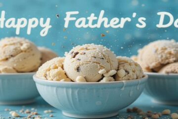 Father's Day Ice Cream Treats – Cool Gifts For The Coolest Dads featured image 637x1920w three bowls of ice cream with caption Happy Fathers Day Frosted Fusions