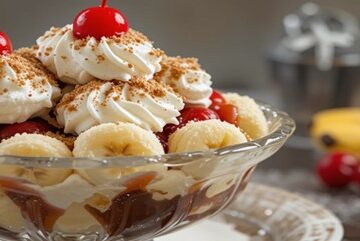 How-To-Guide To Make The Perfect Banana Split Sundae Featured Image 637x1920w banana split sundae with fresh bananas and chreries in the background Frosted Fusions
