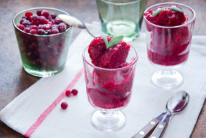 Summer Holidays Day 2 Mum, I’m Bored! Fun Ice Cream Ideas For Kids image 6 glasses of mixed berry sorbet with fresh berries Frosted Fusions